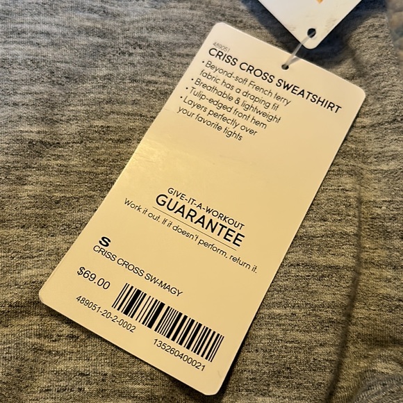 Athleta Criss Cross Sweatshirt size Small NWT - Picture 4 of 7